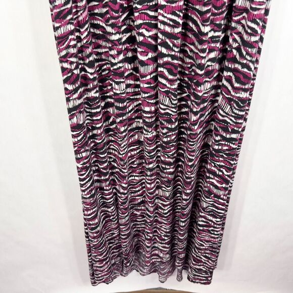 Daisy Fuentes Plus Size 3X Maxi Dress Black Pink Color Block Sleeveless 789 - Picture 2 of 9